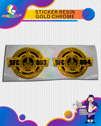 Sticker Resin Gold Chrome